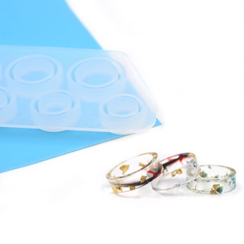 Moule silicone pour réaliser 8 anneaux en résine d'inclusion x1