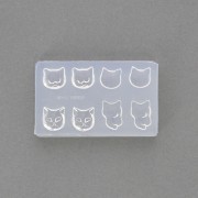 Moule silicone pour résine motif Mini tête de chat 52x32.5x6 mm x1