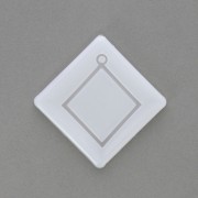 Moule silicone losange évidé pour réaliser des pendentifs en résine 56x48 mm x1