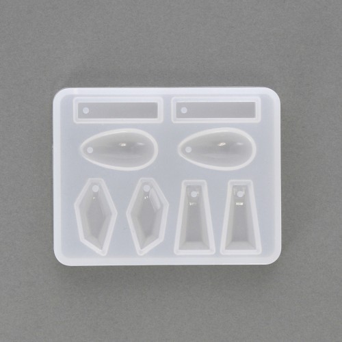 Moule silicone pour réaliser des minis pendentifs en résine 68.5x53x7 mm x1