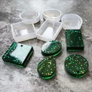 Set de 5 moules silicone pour réaliser des pendentifs géométriques en résine