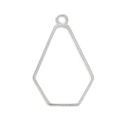 Pendentif hexagone pour résine UV et pâte polymère 35x22.5 mm-Placage argent finx1|raw }}