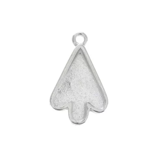 Pendentif flèche pour résine UV et pâte polymère 29x17.5 mm - Placage argent finx1