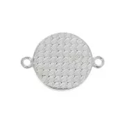 Intercalaire serti rond pour cabochon fond plat 20 mm - Placage argent fin