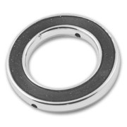 Anneau évidé en résine CCB 40 mm Rhodié/Noir x1|raw }}