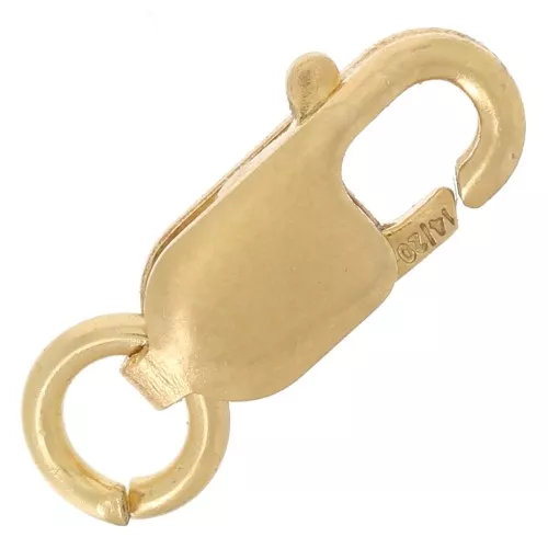 Fermoirs mousquetons allongés 8 mm avec anneau ouvert Gold filled (or laminé) x20