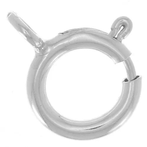 Fermoirs à ressort 6 mm avec anneau fermé en Argent 925 x100