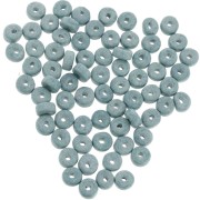 Perles rondelles Heishi en céramique 5.3x2.5 mm - Bleu gris mat x30|raw }}