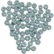 Perles Heishi rondelles en céramique 5.3x2.5 mm - Bleu gris mat x30