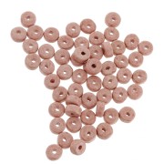 Perles rondelles Heishi en céramique 5.3x2.5 mm - Vieux rose mat x30