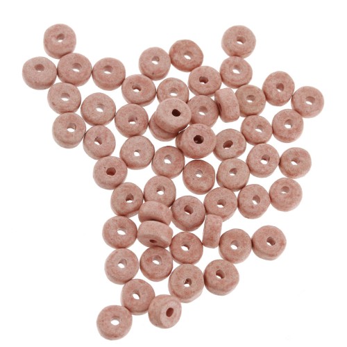 Perles rondelles Heishi en céramique 5.3x2.5 mm - Vieux rose mat x30