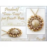 Cabochon rond en verre par Puca® 25 mm - Gold Iris Mat x1