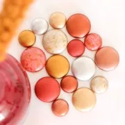 Cabochon rond en verre par Puca® 25 mm - Gold Iris Mat x1