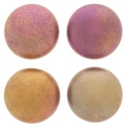 Cabochon rond en verre par Puca® 18 mm - Gold Iris Mat x1