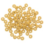 Perles Heishi rondelles en céramique 5.3x2.5 mm - Jaune mat x30