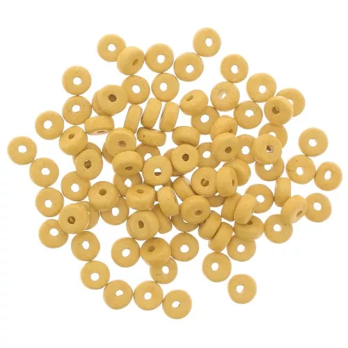 Perles Heishi rondelles en céramique 5.3x2.5 mm - Jaune mat x30