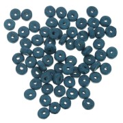 Perles Heishi rondelles en céramique 5.3x2.5 mm - Bleu canard mat x30
