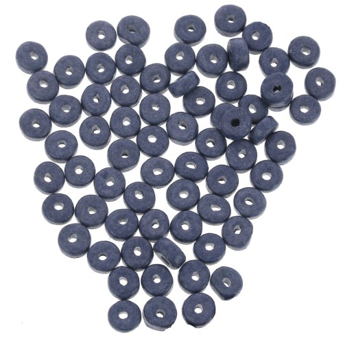 Perles Heishi rondelles en céramique 5.3x2.5 mm - Bleu Marine mat x30