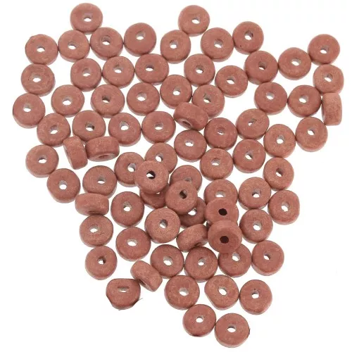 Perles Heishi rondelles en céramique 5.3x2.5 mm - Terracotta mat x30