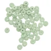Perles Heishi rondelles en céramique 6.5x2.3 mm - Light Mint mat x30
