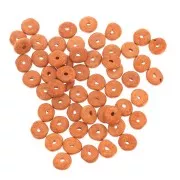 Perles Heishi rondelles en céramique 6.5x2.3 mm - Orange mat x30