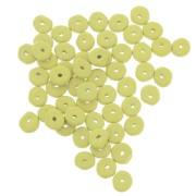 Perles rondelles Heishi en céramique 6.5x2.3 mm - Jaune citron mat x30