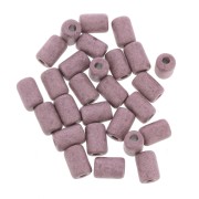 Perles tubes style Heishi en céramique 6.8x10 mm - Mauve mat x10|raw }}