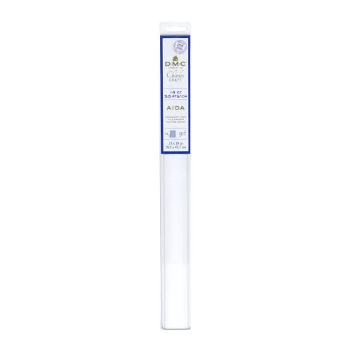 Toile à broder en coton Aïda DMC 5.5 pts/cm 38.1x45.7cm - Blanc x1