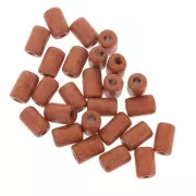 Perles tubes style Heishi en céramique 6.8x10 mm - Orange Corail mat x10