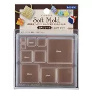 Moule silicone pour réaliser des cabochons carrés plats - Padico - pour résine x1