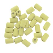 Perles tubes style Heishi en céramique 6.8x10 mm - Jaune citron mat x10|raw }}