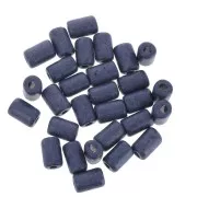 Perles tubes style Heishi en céramique 6.8x10 mm - Bleu Marine mat x10