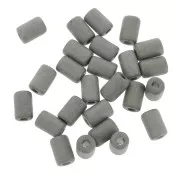 Perles tubes style Heishi en céramique 6.8x10 mm - Gris Foncé mat x10