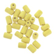 Perles tubes style Heishi en céramique 6.8x10 mm - Jaune mat x10|raw }}