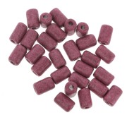 Perles tubes style Heishi en céramique 6.8x10 mm - Prune clair mat x10