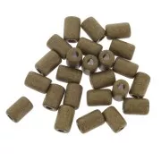 Perles tubes style Heishi en céramique 6.8x10 mm - Olive mat x10