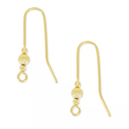 Crochets d'oreilles Hippy 26 mm - Doré à l'or fin x40
