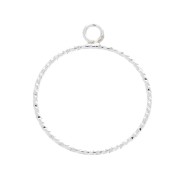 Pendentif rond diamanté 24x20 mm en Argent 925 x1