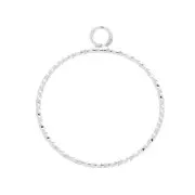 Pendentif rond diamanté 24x20 mm en Argent 925 x1