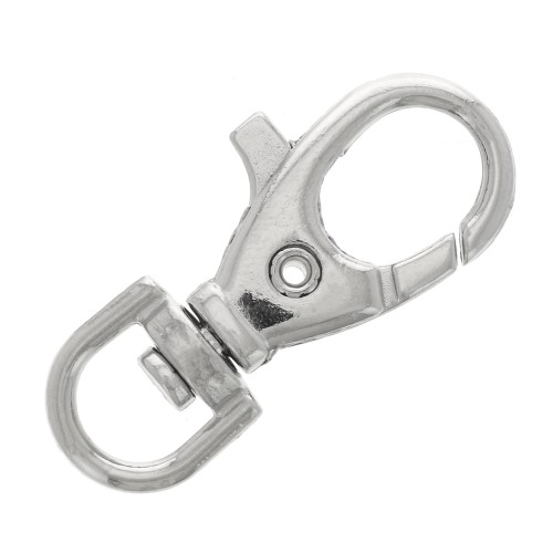 Porte clés mousqueton 37 mm - Rhodié x1