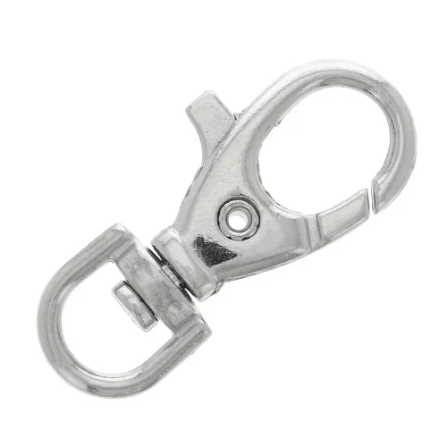 Porte clés mousqueton 37 mm - Rhodié x1