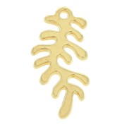 Breloque corail en zamac 20x10.5 mm - Doré à l'or fin x1