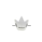Perle mini couronne en zamac - 5 mm - Placage Argent fin vieilli x1