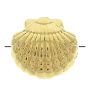 Perle coquillage en zamac - 11.5 mm - Doré à l'or fin x1|raw }}