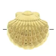 Perle coquillage en zamac - 11.5 mm - Doré à l'or fin x1