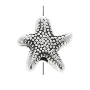 Perle étoile de mer en zamac 10 mm - Placage Argent fin vieilli x1