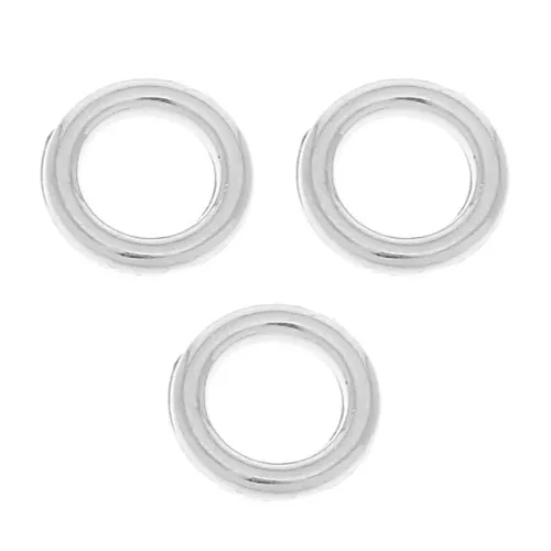 Anneaux fermés 6x1.2mm Placage Argent fin vieilli x4