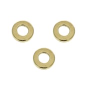 Perles rondelles Heishi en laiton - disques plats percés 4x0.8 mm - Doré à l'or fin x10