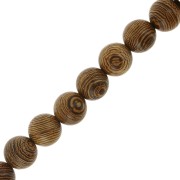 Perles rondes en bois 10 mm - Marron foncé x10|raw }}