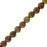Perles rondes en bois de Wengé 8 mm - Marron foncé x20